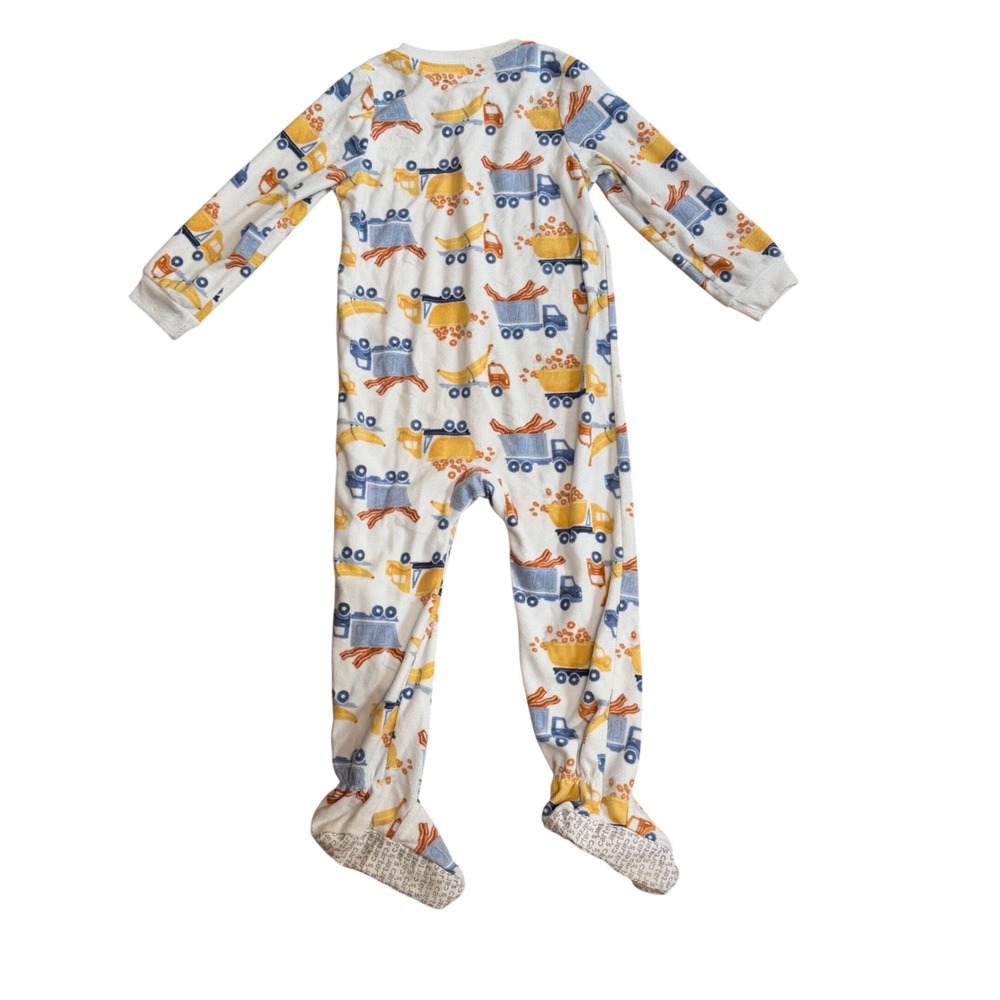 Carters Toddler Boys 4T Fleece Footed Pajamas Lot 3 Santa Trucks Winter Fall - Picture 4 of 13